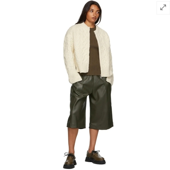 3.1 PHILIP LIM Wool Cable Knit zip up sweater in ivory size XS‎ - Picture 10 of 12